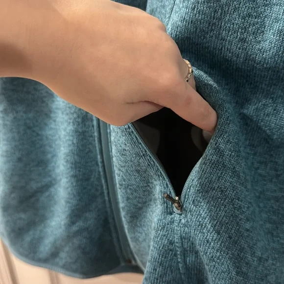 L.L. Bean Teal 1X Plus Full Zip Sweater Fleece - Picture 4 of 6